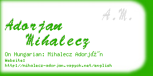 adorjan mihalecz business card